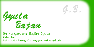 gyula bajan business card